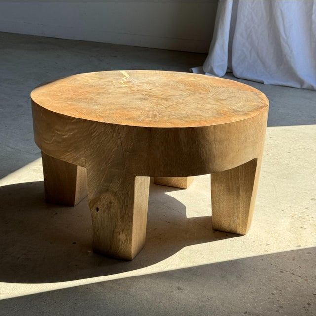 Contemporary Coffee Table in Natural Mango Wood, 1980s For Sale - Image 3 of 18
