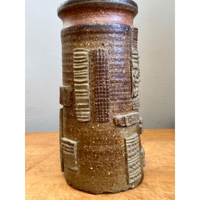 Vintage Abstract Patterned Pottery Vase For Sale - Image 11 of 18