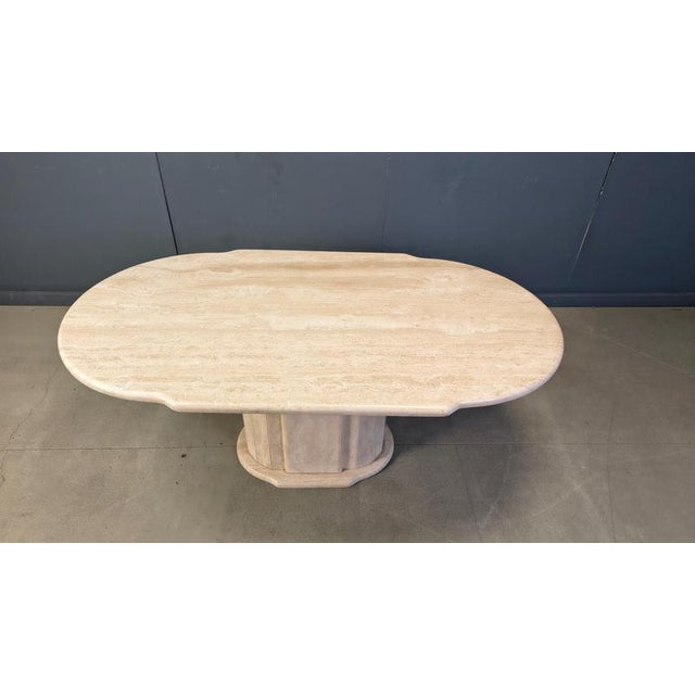 1970s Vintage Oval Travertine Dining Table, 1970s For Sale - Image 5 of 11