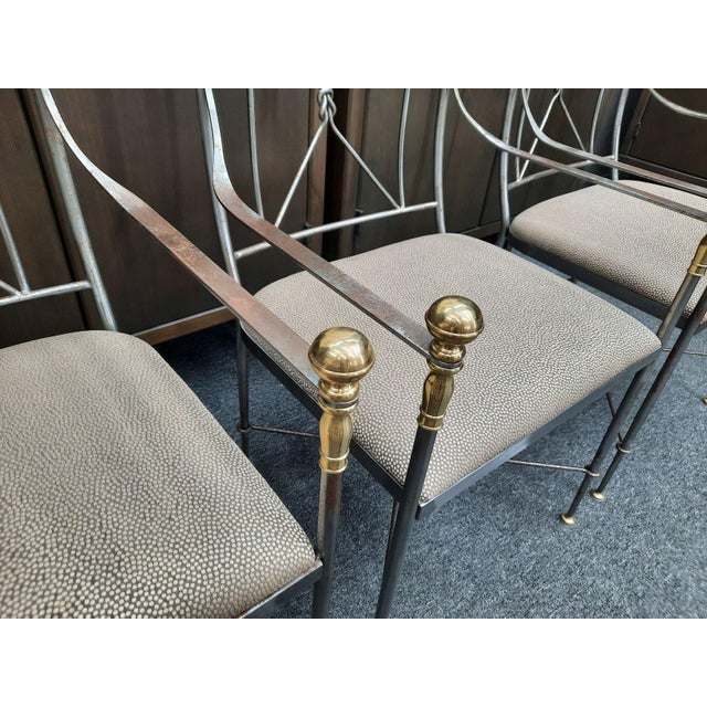 Regency Wrought Iron Armchair by Alberto Orlandi, Italy, 1970s For Sale - Image 9 of 18