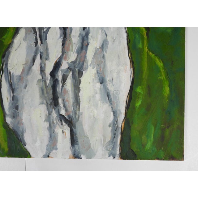 Contemporary Contemporary Expressionist Portrait Painting of Gentleman in Green Jacket For Sale - Image 3 of 6
