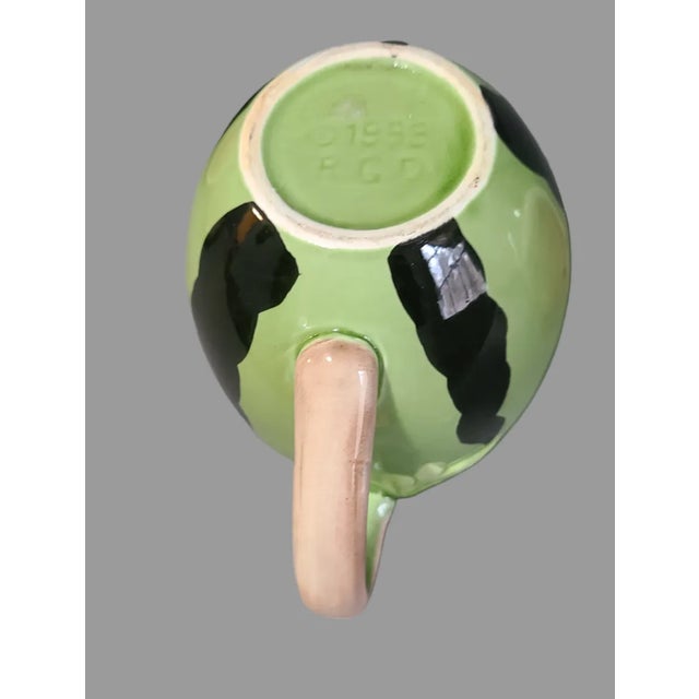 Vintage Ceramic Hand Painted Watermelon Mugs Marked r.g.d 1983- Set of 4 For Sale - Image 4 of 5