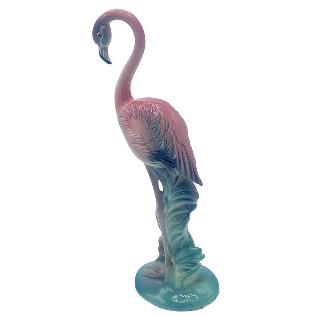 1940s 1940s Mid-Century Pink Flamingo Ceramic Tabletop Statue Set by Brad Kealer, 2 Pieces For Sale - Image 5 of 18