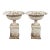Pair of 19th Century Victorian White Painted Cast Iron Garden Urns on Pedestals For Sale