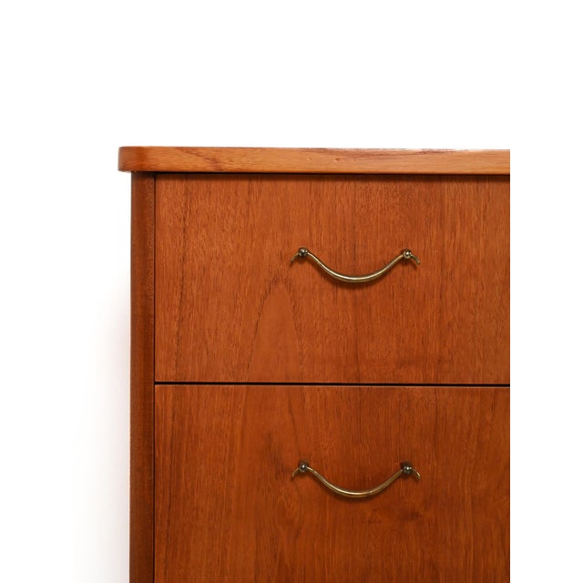 Scandinavian Teak Chest of Drawers with Brass Inserts, 1950s For Sale - Image 6 of 9