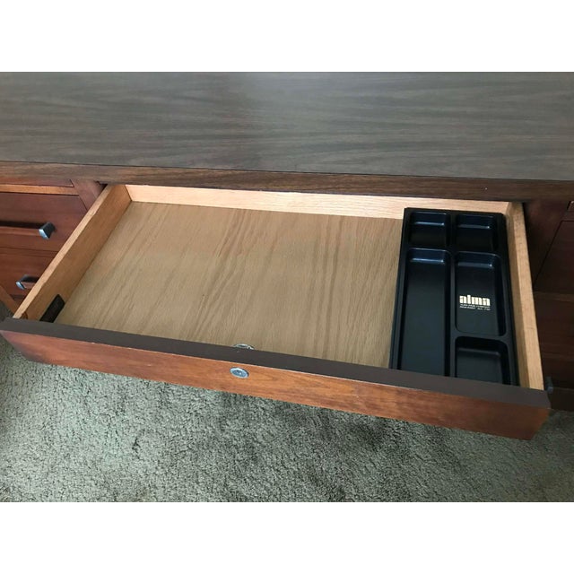 Wood Mid-Century Modern Alma Administrator Desk For Sale - Image 7 of 14