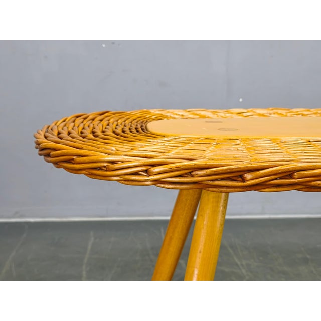 Rattan Coffee Table by Jan Kalous, Czechoslovakia, 1970s For Sale - Image 4 of 12