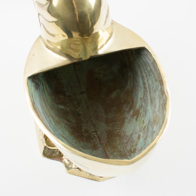 Brass Nautilus Sea Shell Wine Cooler Bottle Holder Vase Planter