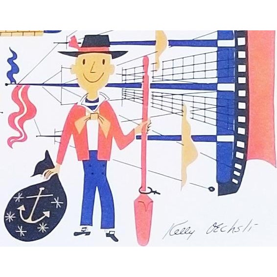 Vintage MCM Kelly Oechsli Waverley Products "Seafood" Tray For Sale - Image 4 of 8