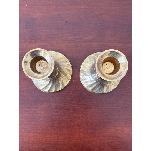 1970s 1970s Solid Brass Candle Holders Rope and Tassel Design — A Pair For Sale - Image 5 of 11