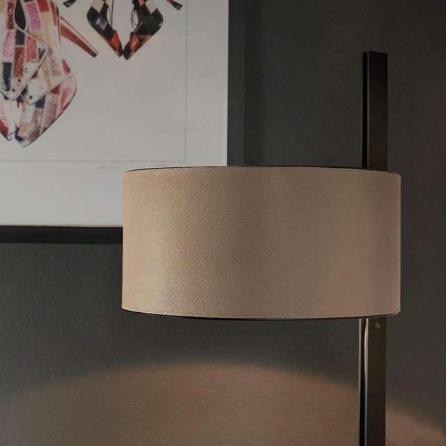 Metal and Leather Table Lamp by Victor Vasilev for Oluce For Sale - Image 6 of 9