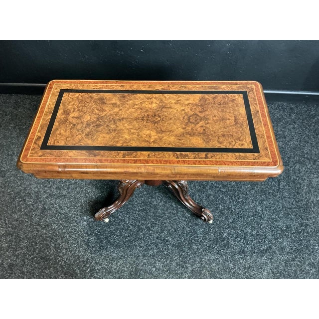 Brown Victorian Burr Walnut Coffee Table, 1865 For Sale - Image 8 of 8