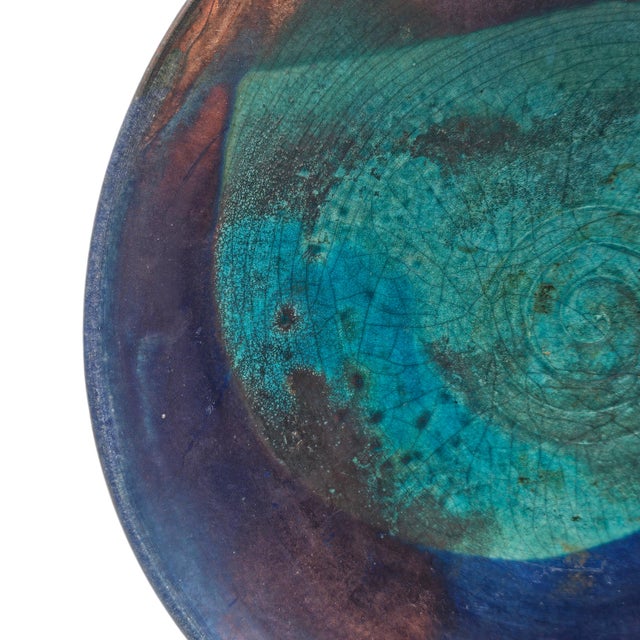 Joy Imai Iridescent Studio Ceramic Bowl With Shell Motif, 9" For Sale - Image 9 of 11