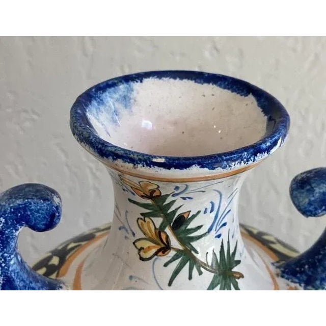 Early Vintage French Henriot Quimper Urn Vase Decor Riche Border For Sale - Image 10 of 11