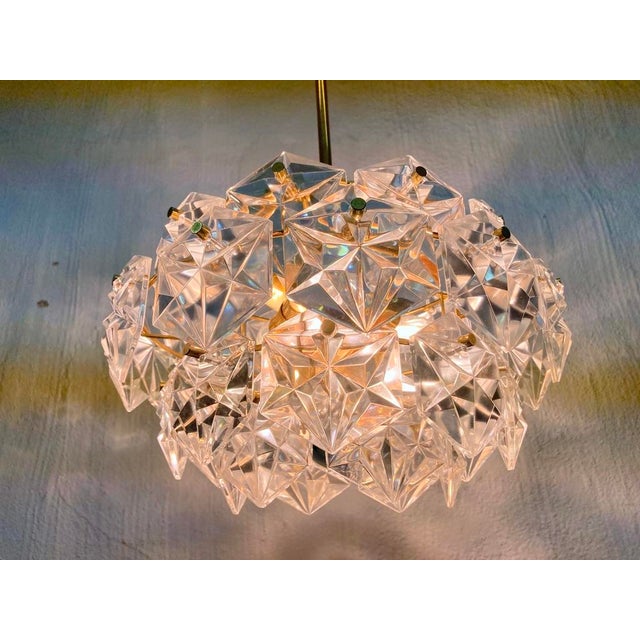 1970s Crystal Glass and Gilded Metal Chandelier from Kinkeldey, 1970s For Sale - Image 5 of 12