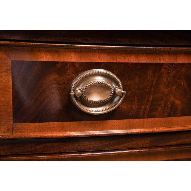 2020s Niagara Furniture Banded Mahogany Bowfront Chest For Sale - Image 5 of 12