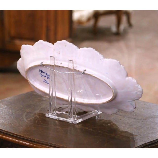 Ceramic 19th Century French Henriot Quimper Faience Wall Plaque With Breton Dance Scene For Sale - Image 7 of 8