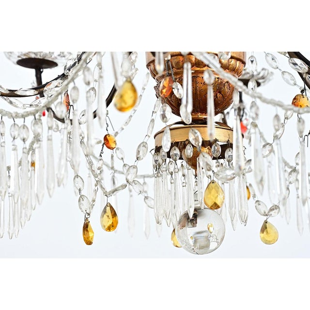 Italian 18th Century Giltwood & Crystal Chandelier For Sale - Image 4 of 17