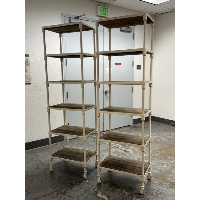 2010s Luay Al-Rawi for Restoration Hardware Dutch Industrial Narrow Single Shelving, Pair For Sale - Image 5 of 12
