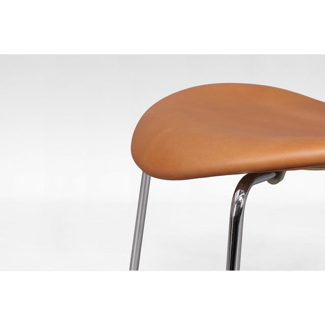 Metal Series 7 Dining Chairs in Cognac Leather by Arne Jacobsen for Fritz Hansen, Set of 4 For Sale - Image 7 of 10