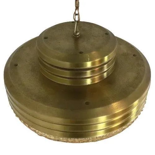 Orange Swedish Hanging Lamp in Brass For Sale - Image 8 of 13