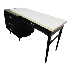 Carlton House 1980s Style Black and White Desk