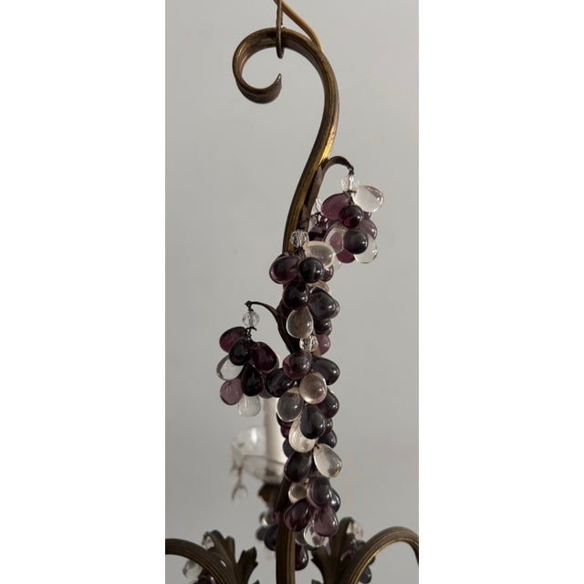 Antique Chandelier With Glass Grape Clusters For Sale - Image 4 of 8