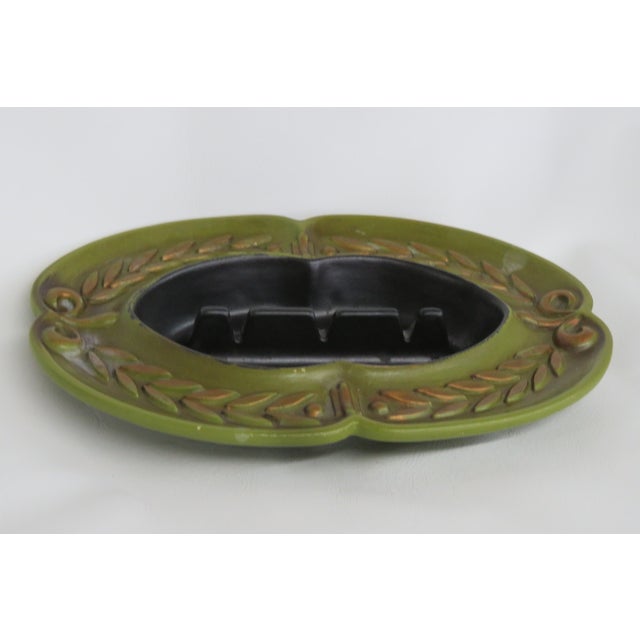 Mid Century Modern Haeger Pottery Green Ashtray 4520b For Sale - Image 11 of 16
