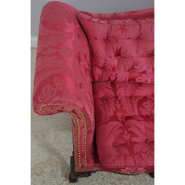 Baker Furniture Company Baker Colonial Williamsburg Chippendale Mahogany Clawfoot Sofa For Sale - Image 4 of 18
