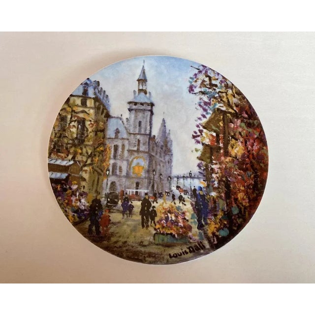 1980s Limoges Porcelain Collectible Plate with Sights of Paris by Louis Dali, France, 1980s, Set of 5 For Sale - Image 5 of 9