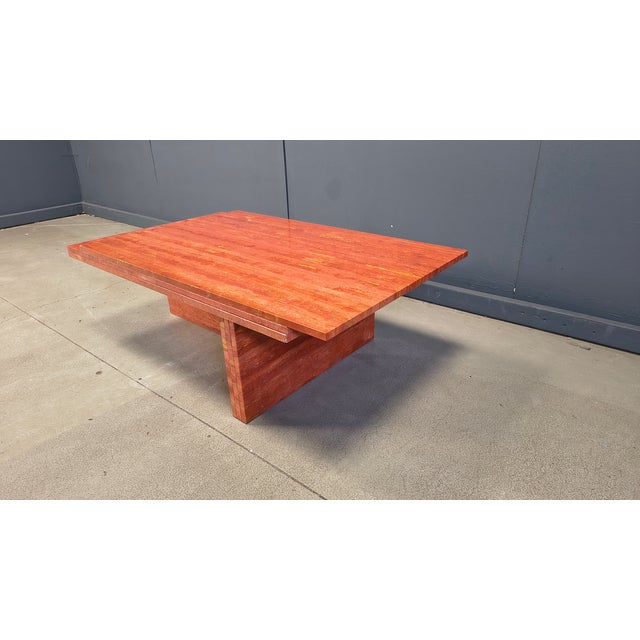 1970s Red Travertine Coffee Table, 1970s For Sale - Image 5 of 13