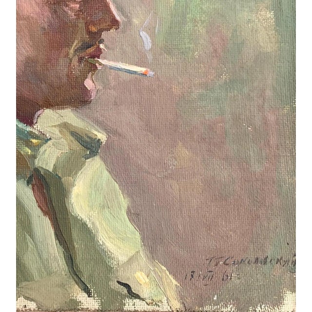 Oil Portrait Painting, Ukrainian Art, 1961 For Sale - Image 6 of 6