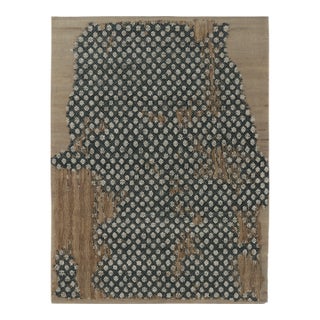 Rug & Kilim’s Modern Rug With Bold, Layered Abstract Floral Design in Deep Blue For Sale