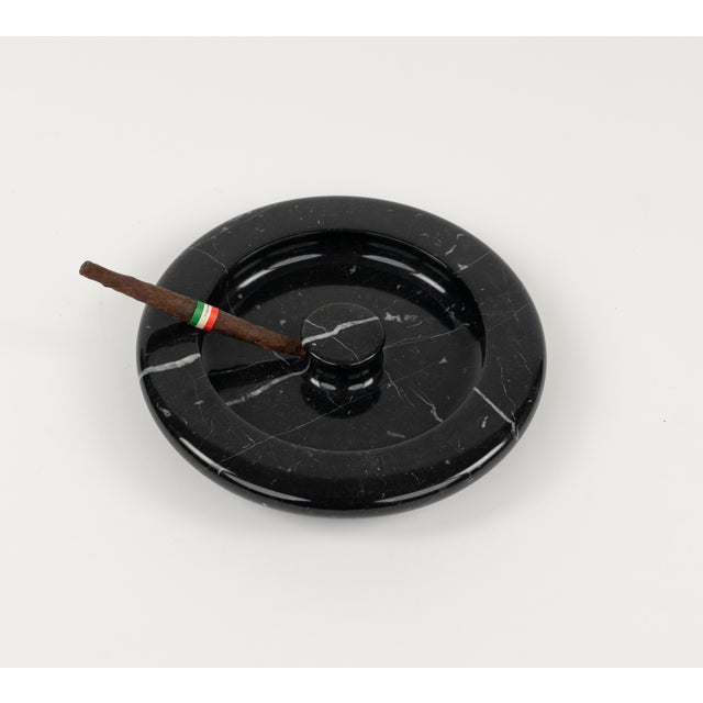 Stone Black Marble Ashtray attributed to Angelo Mangiarotti, Italy, 1970s For Sale - Image 7 of 18