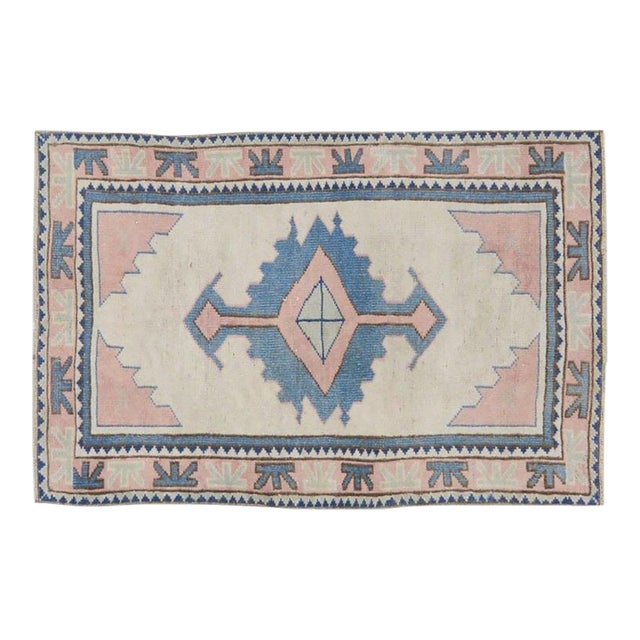 Vintage Turkish Anatolian Hand Knotted Wool Rug, 2'6x3'9 For Sale