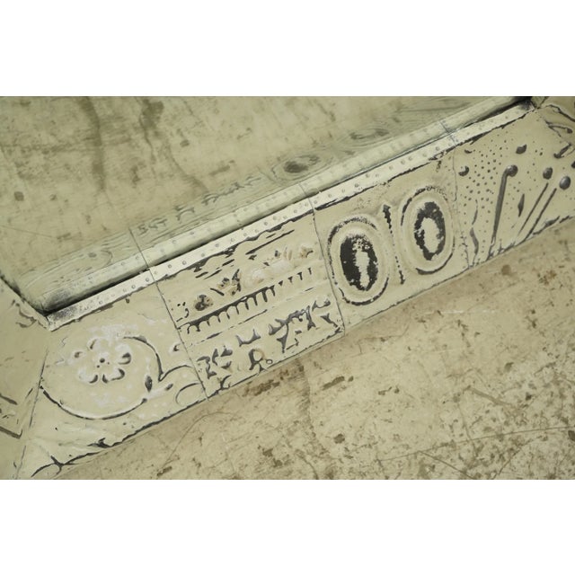 Handcrafted Dressing Mirror Made from Antique White 3D Cove Tin For Sale - Image 6 of 9