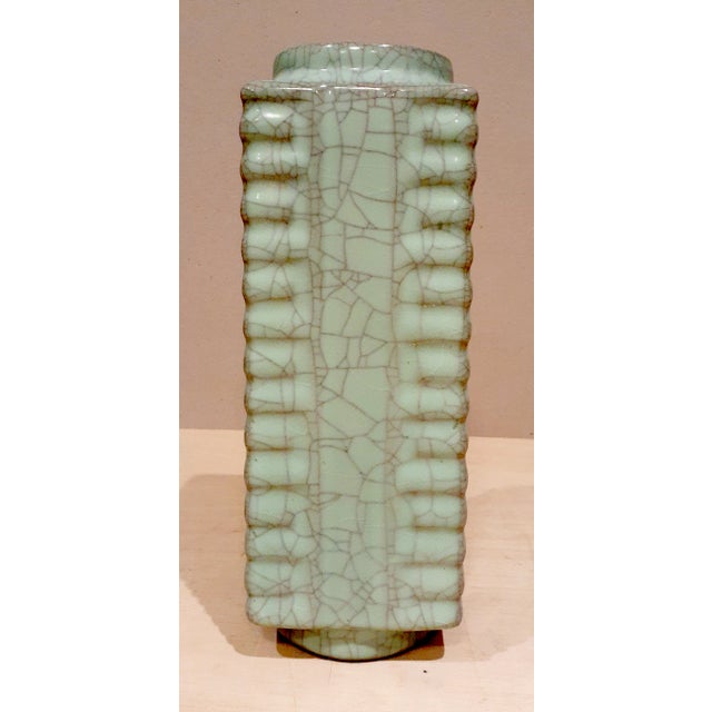Chinese Early 20th Century Chinese Porcelain Guan Yao Cong Vase For Sale - Image 3 of 9