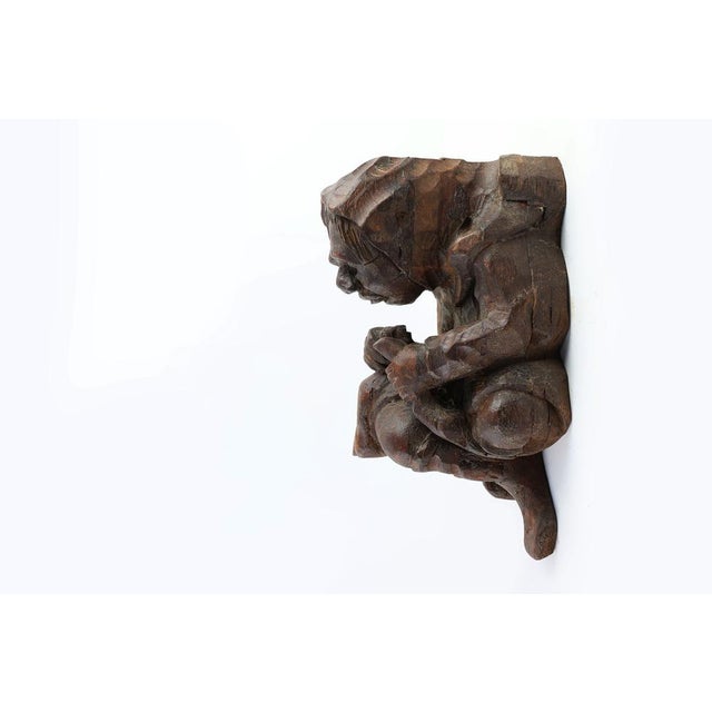 Hand-Carved Oak Wall Figure of a Woman, France, 1850s For Sale - Image 6 of 12