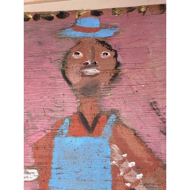 1980s Folk Art Self-Portrait Mixed-Media Painting by Jimmy Lee Sudduth, Framed For Sale - Image 11 of 13