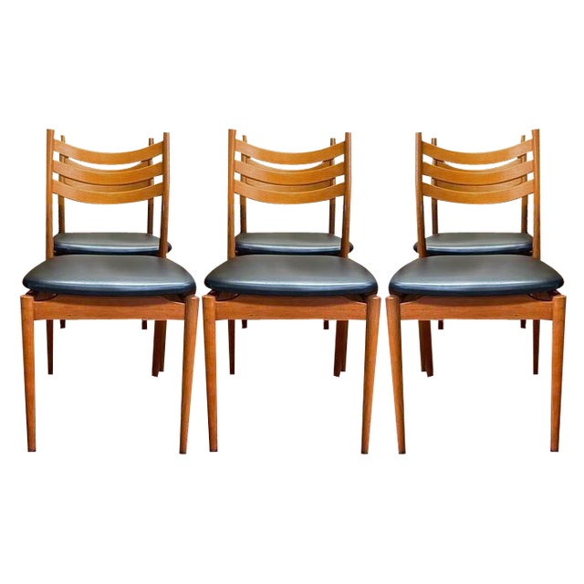Scandinavian Oak Chairs, Set of 6 For Sale