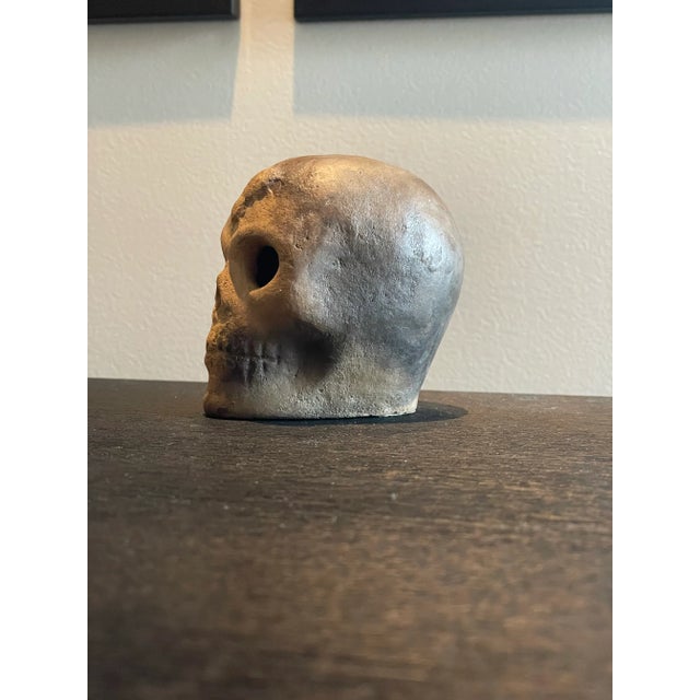 Mexican Mexican Terracotta Memento Mori Skull For Sale - Image 3 of 5