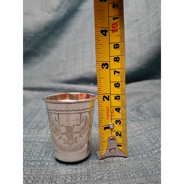 Antique Russian Silver Kiddush Cup and Saucer, Moscow 1880s Judaica Set For Sale - Image 17 of 17