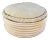 1980s Whitewashed Rattan Round Footstool With Tufted Cushion For Sale