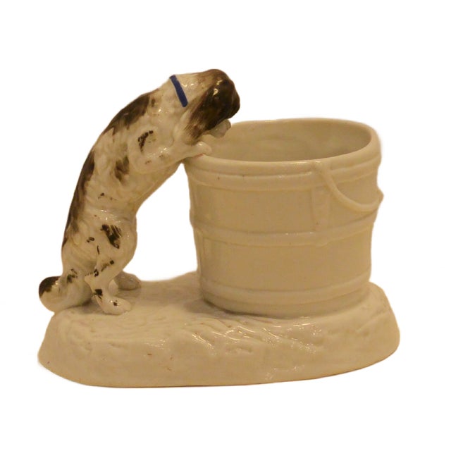 Figurative German Porcelain Match Holder With Figural Spaniel Dog For Sale - Image 3 of 8