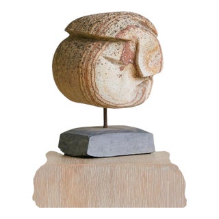 Vintage French Stone Abstract Sculpture on Stand No. 12 For Sale