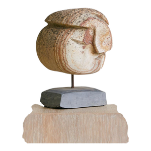 Vintage French Stone Abstract Sculpture on Stand No. 12