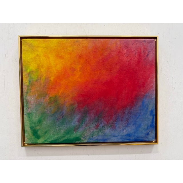 1970's Abstract Painting Signed For Sale - Image 9 of 9