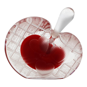 Late 20th Century American Art Glass "Hearts" Perfume Flask