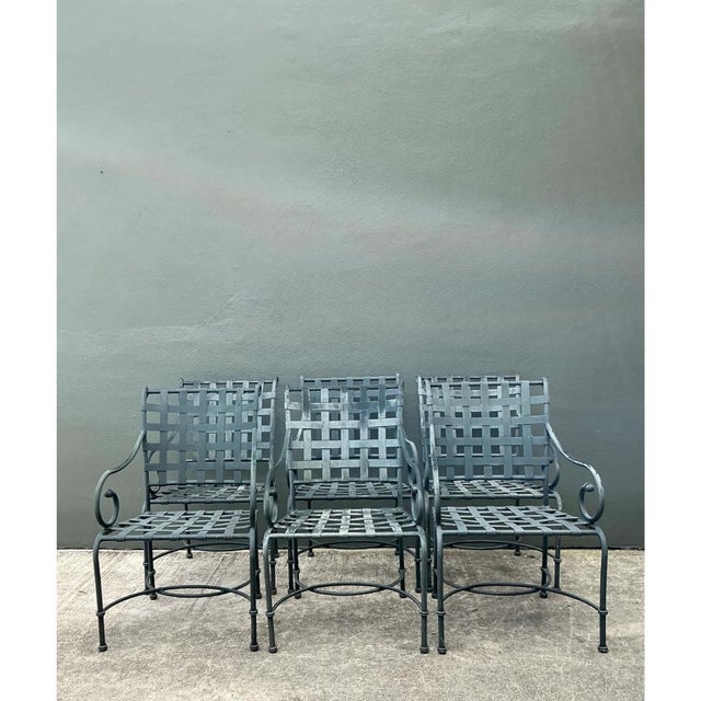 Brown Jordan Vintage Brown Jordan “Florentine” Cast Aluminum Dining Chairs - Set of 6 For Sale - Image 4 of 12
