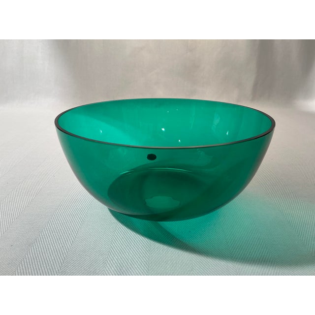 Mid-Century Modern Vintage Reijmyre Green Glass Bowl For Sale - Image 3 of 12